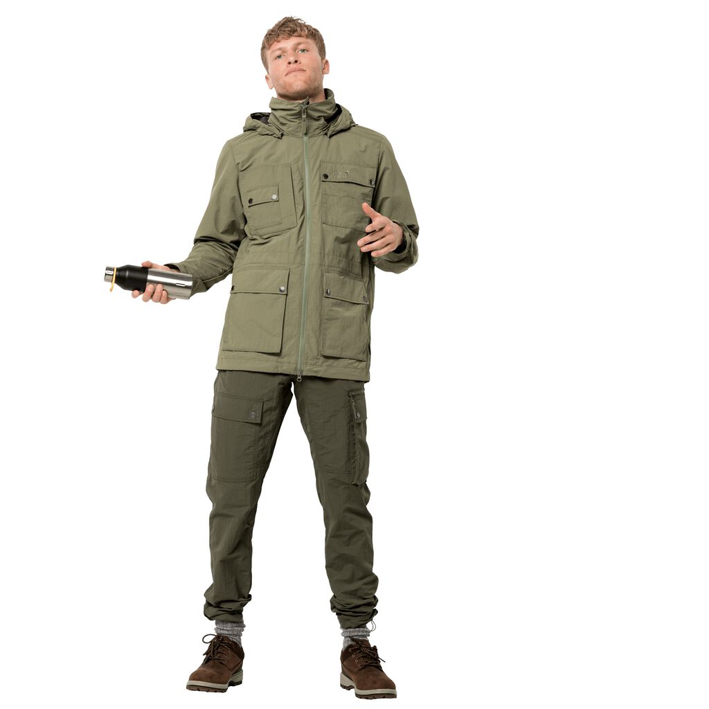 Jack Wolfskin LAKESIDE SAFARI Férfi Őszi Kabát Khaki - YEKICT-189